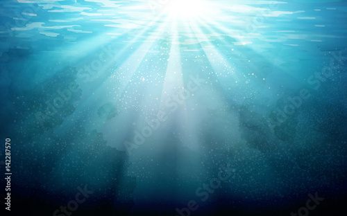 light shines in water