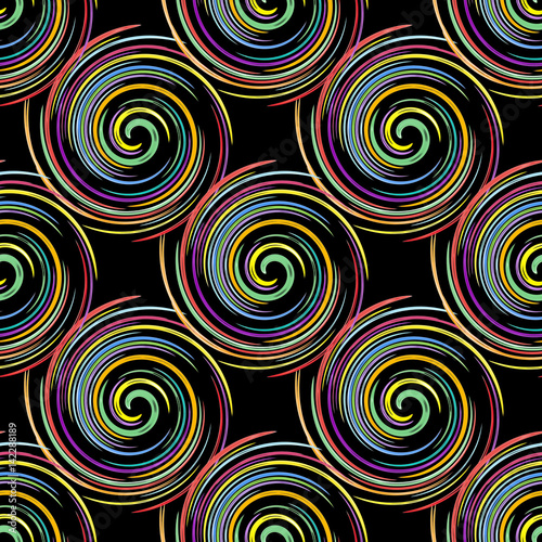 An abstract bitmap seamless repeating pattern on a black background