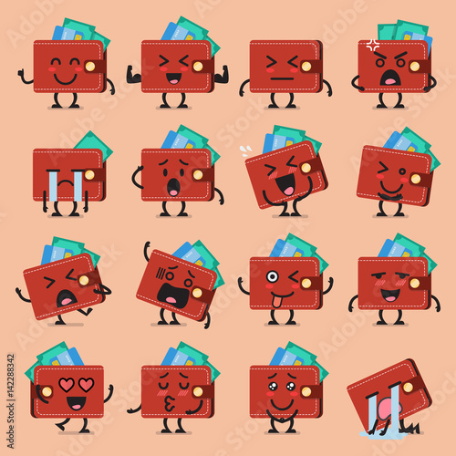 Wallet character emoji set