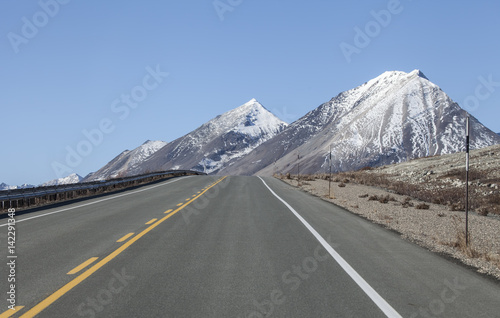 Empty mountain highway