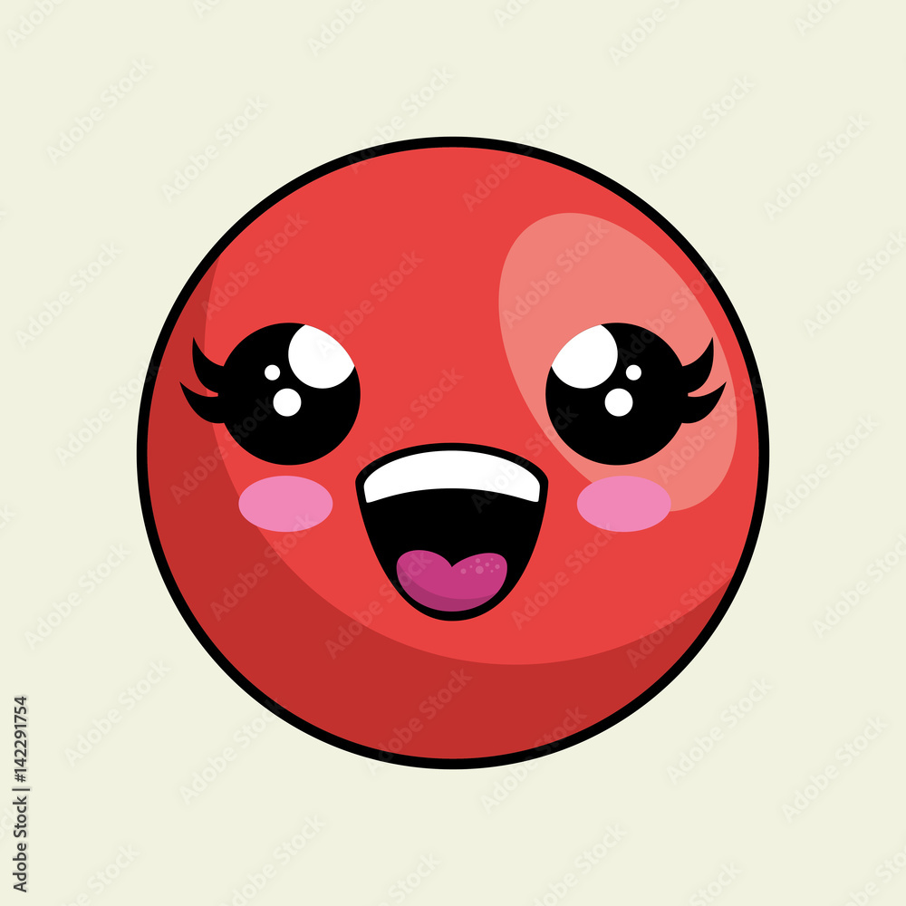 Fototapeta premium cute face kawaii style vector illustration design