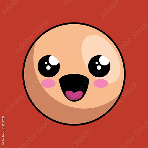 cute face kawaii style vector illustration design