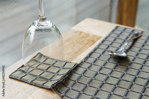 Empty glasses set in restau...