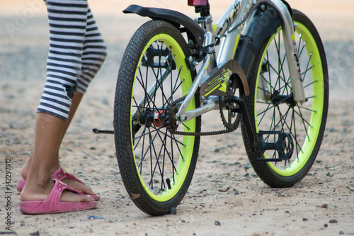 a girl riding bicycle