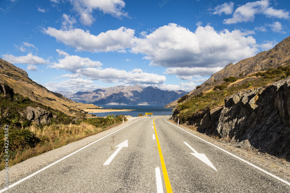 Naklejka premium On the road in New Zealand