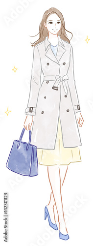 トレンチコートを着た女性 Stock イラスト Adobe Stock