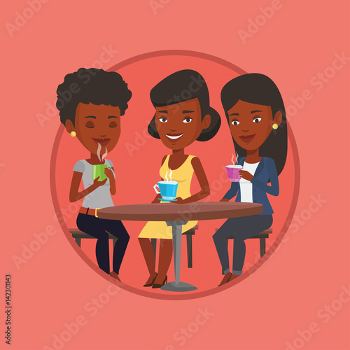 Group of women drinking hot and alcoholic drinks.