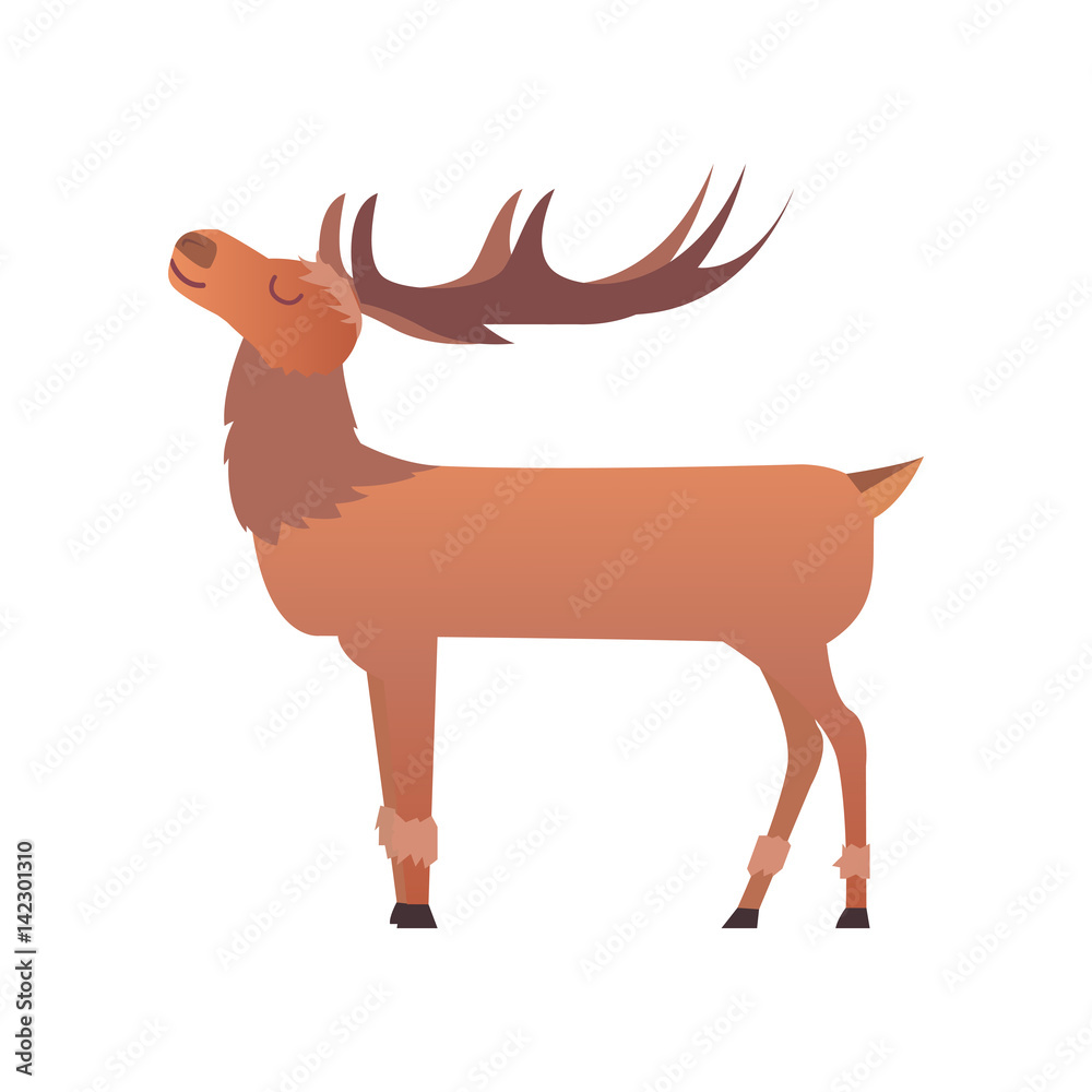 Christmas reindeer holiday mammal deer xmas celebration cute decoration winter art new year wildlife animal character vector illustration.