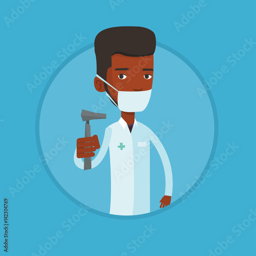 Ear nose throat doctor vector illustration.