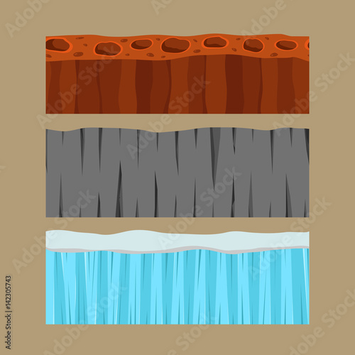 Cross section ground slice isolated some piece nature outdoor ecology underground and freestanding render garden natural geologist earth vector illustration.