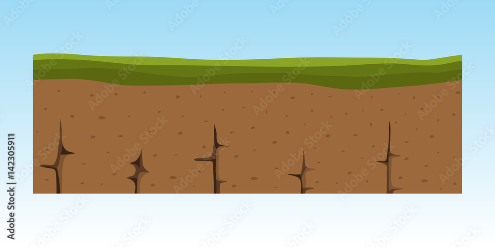 Cross section ground slice isolated some piece nature outdoor ecology