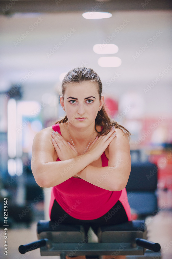 Fototapeta premium sport girl it the gym and on the jog