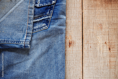 jeans on the old wooden.