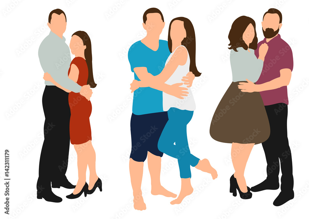 Vector, illustrations, couples, men and women