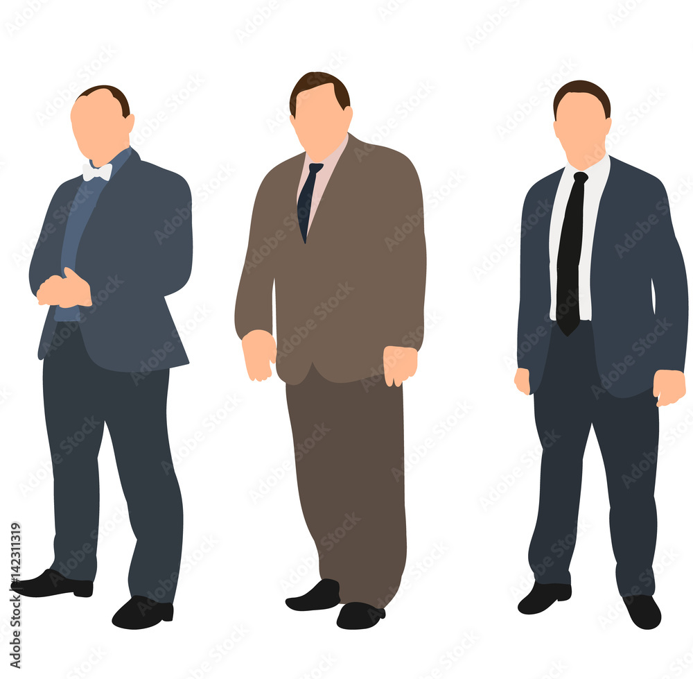 Vector, illustration, collection of men in suits without faces, isolated Vector, illustration, collection of men in suits without faces, isolated