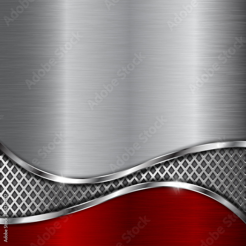 Metal background with steel perforated wave element