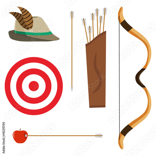 Bow, arrows and a target