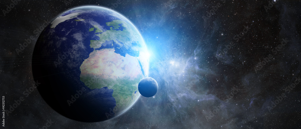 Obraz premium Planet Earth in space 3D rendering elements of this image furnished by NASA