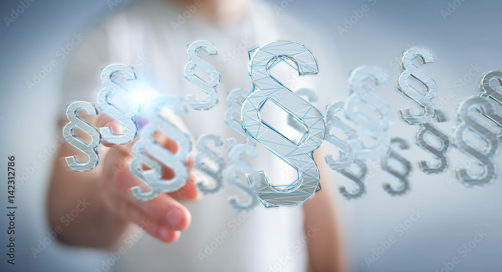Businessman using law protection right 3D rendering Businessman using law protection right 3D rendering