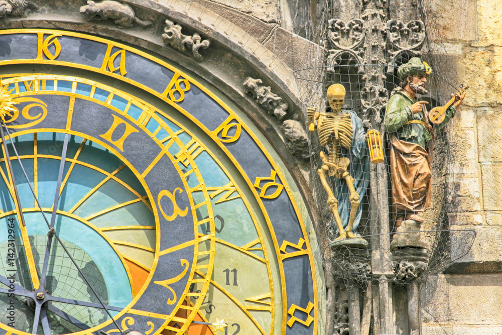 detail of old prague clock