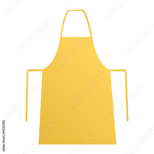 Yellow apron mockup isolated on white background. Vector illustration