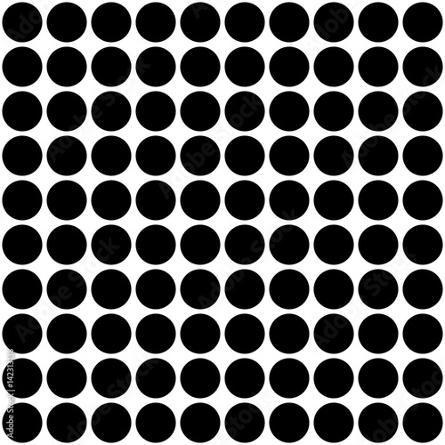 Large black circles on a white background
