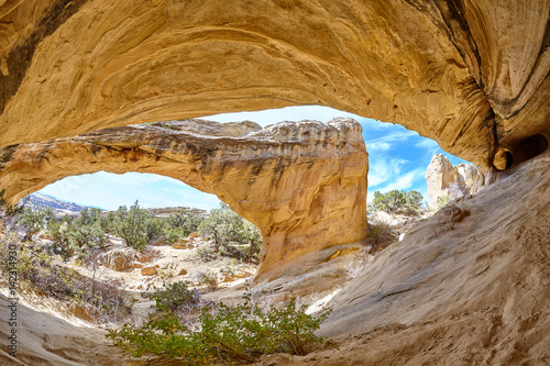 Fisheye lens picture of the Moonshine Arch, Utah. photo
