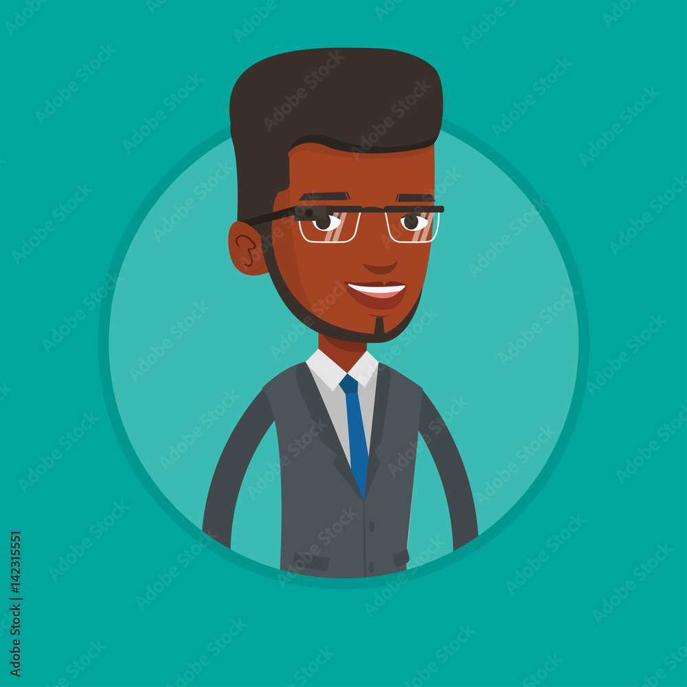 Young man wearing smart glass vector illustration.