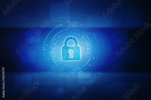 Wallpaper Mural 2d illustration Safety concept: Closed Padlock on digital background Torontodigital.ca