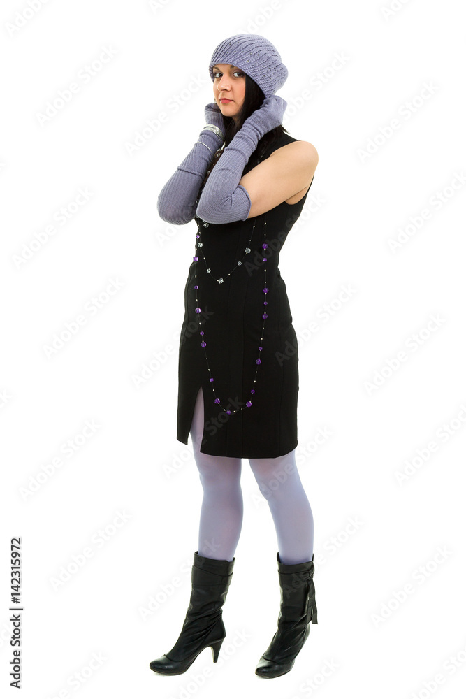 young woman wearing a winter cap young woman wearing a winter cap