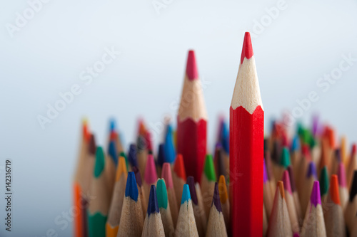 Bright colorful pencils background with copyspace