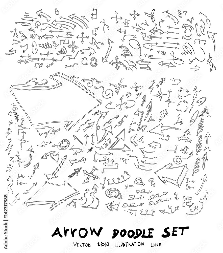 Vector hand drawn arrows set eps10 Vector hand drawn arrows set eps10
