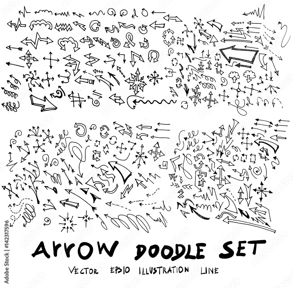 Obraz premium Vector hand drawn arrows set eps10