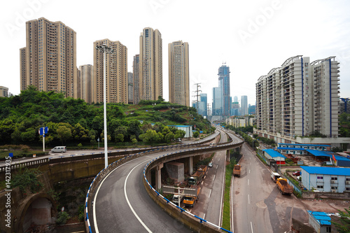 Aerial photography of City viaduct bridge road landscape © Aania