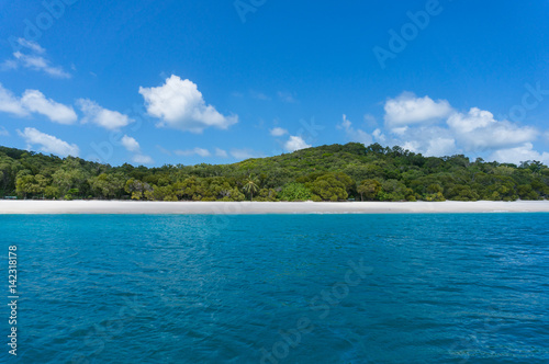 Beautiful landscape of tropical island with white sand, turquoise water © Olga K