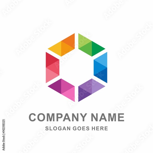 Colorful Circular Triangle Hexagon Diamond Star Jewelry Fashion Accessories Business Company Stock Vector Logo Design Template