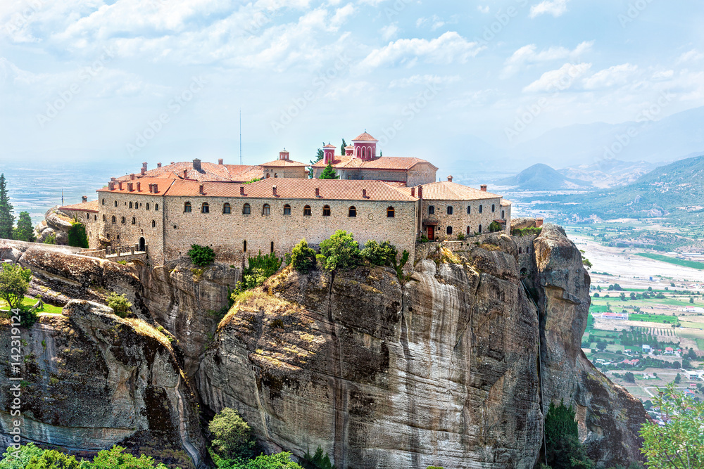 View of  Holy Monastery of St Stephen (Agios Stefanos).  Meteora monasteries, Greece.