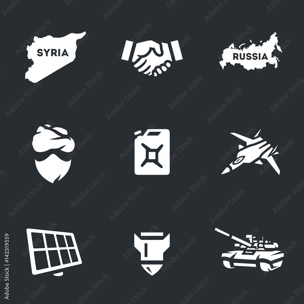 Vector Set of Antiterrorist operation Icons.