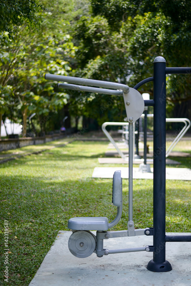 outdoor fitness equipment in the park outdoor fitness equipment in the park