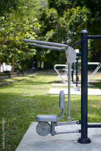 outdoor fitness equipment in the park