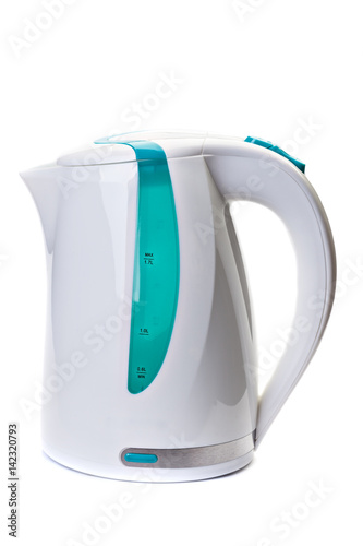 Plastic electric kettle  isolated on white background.