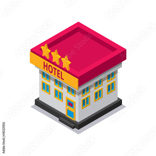 Vector isometric hotel icon