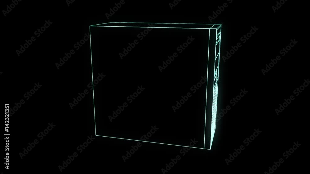 PC Tower in Hologram Wireframe Style. Nice 3D Rendering
PC Tower in Hologram Wireframe Style. Nice 3D Rendering