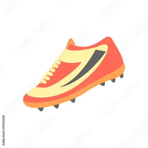 One Training Shoe, Part Of American Football Related Isolated Objects Series Of Sportive Illustrations.
