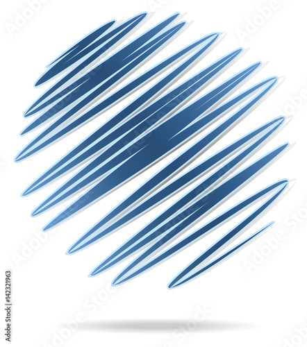 Abstract zig-zag hatched circle shape