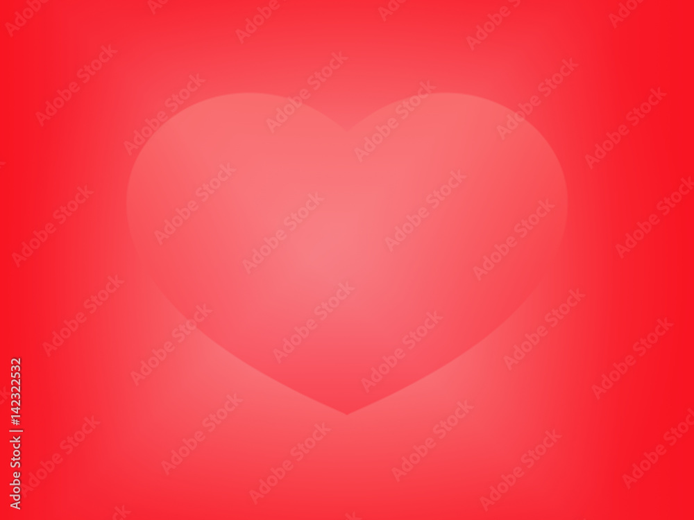 Illustrated puffed heart with red radial background