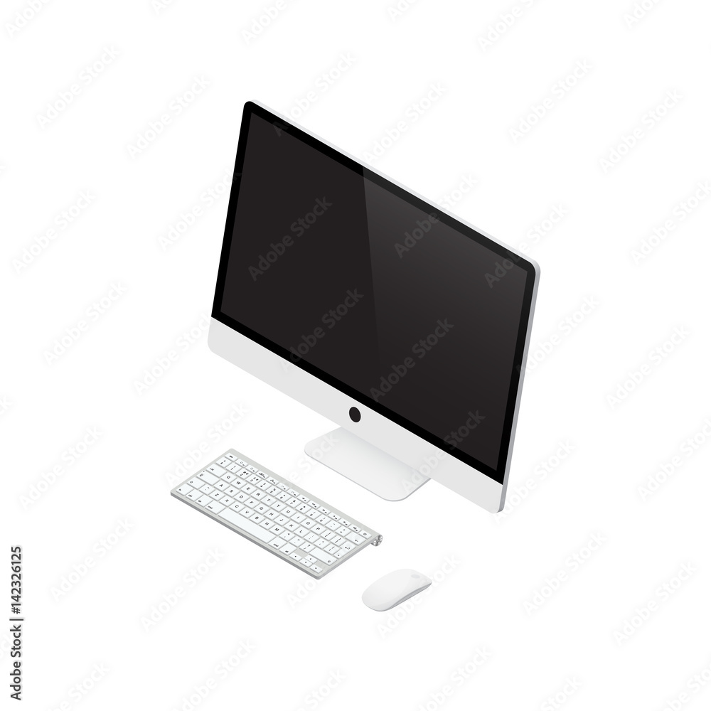 PC computer isolated on white background PC computer isolated on white background