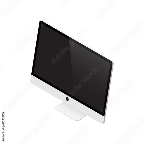 Desktop computer on withe background
