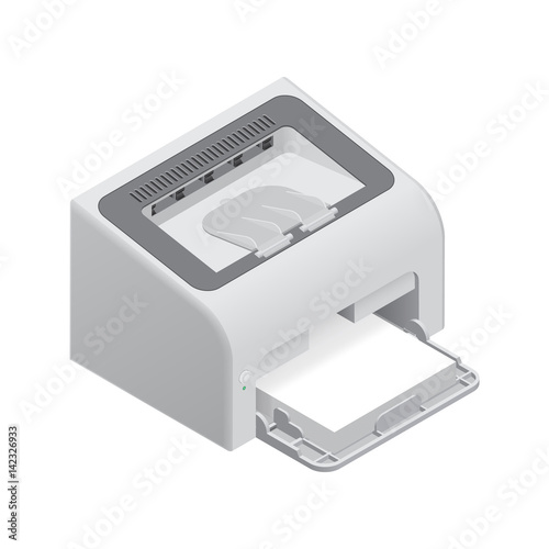 Printer isolated on white background