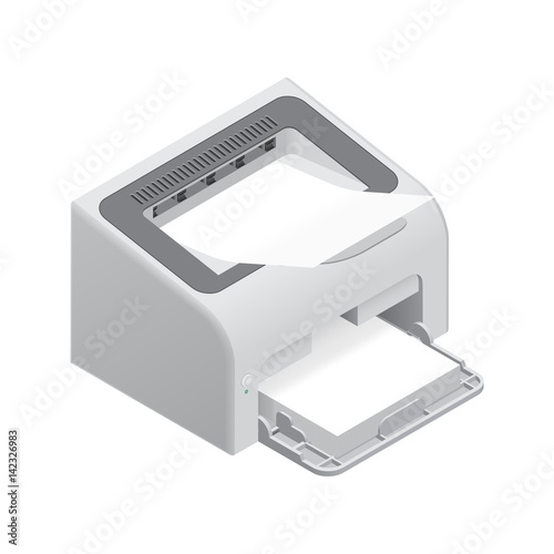 Printer isolated on white background
